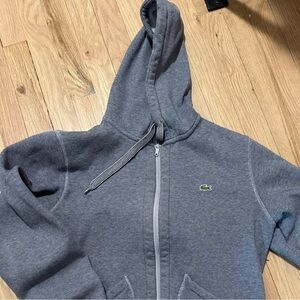Lacoste Charcoal Gray Zip-Up Hoodie